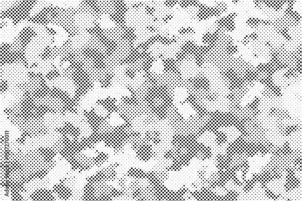Poster Seamless camouflage pattern. Repeating digital dotted hexagonal camo military texture background. Abstract modern fabric textile ornament. Vector illustration.