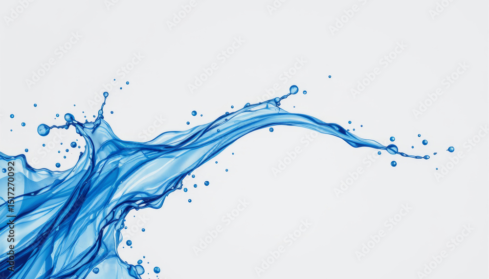 Poster isolated blue splash flight, creating dynamic and refreshing visual effect. fluid motion captures es