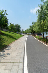 walkway in the modern city