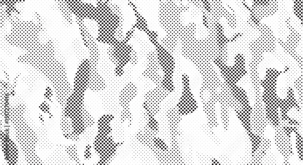 Poster Abstract halftone background. Military camouflage effect dot seamless pattern texture. Dotted background as design element.