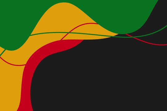Abstract Kwanzaa Colors Wavy Background Animation with Green, Yellow, Red, and Black