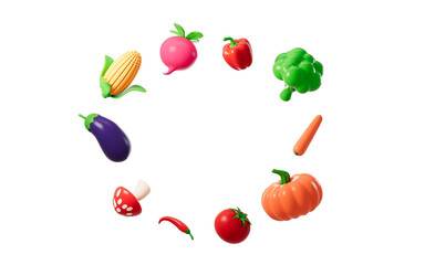 All kinds of vegetable backgrounds, 3d rendering.