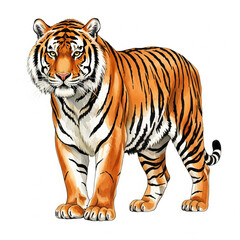 Obraz premium tiger on white background