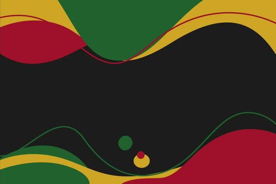Abstract Kwanzaa Colors Background with Wavy Lines and Circles for Video Presentation