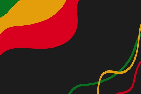 Abstract Pan-African Flag Inspired Motion Graphics Background with Flowing Curves