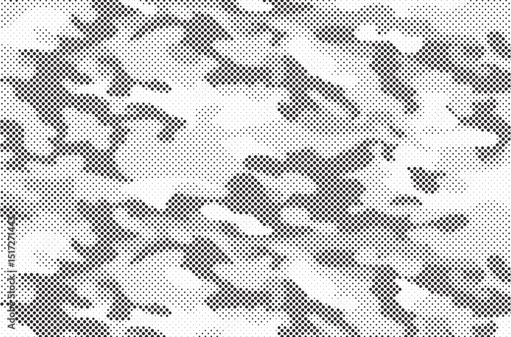 Aufkleber abstract halftone seamless camouflage pattern. repeating digital dotted hexagonal camo military text