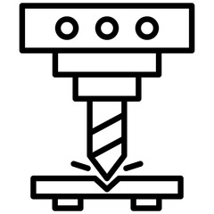 drilling machine line icon