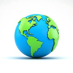 Fototapeta premium Globe showing continents isolated on white background