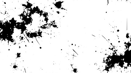Obraz premium Abstract Ink Splatter Texture with Grunge Drips and Paint Blots on White Background