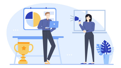 Collaboration and success concept with diverse elements. Perfect for business presentations, teamwork visuals, goal achievement, and office related designs.