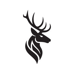 Naklejka premium Deer Logo Design Vector, Deer Head Logo Design, Deer Silhouette design, Unique and Creative Deer Logo Design