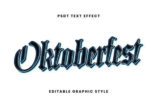 Black And Blue Medieval Font Oktoberfest Gothic Decorative Text Effect