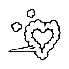 heart-shaped smoke cloud vector