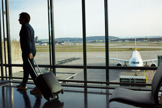 Man at the airport walking