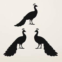 Fototapeta premium Majestic Peacock Silhouettes