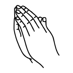 praying hands line art