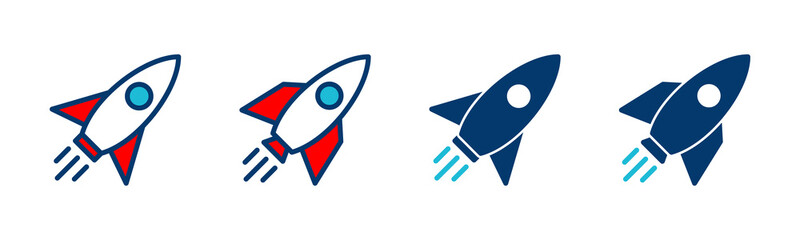 Rocket icon vector isolated on white background. Start Up Concept Symbol. Startup icon