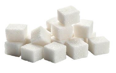 Pile of white sugar cubes stacked on top of each other against a black background in a close up shot