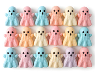 Pastel Ghost-Shaped Marshmallow Candies