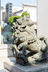 Naklejka premium Stone Lion sculpture