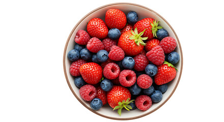 berries in a bowl isolated on white without background png