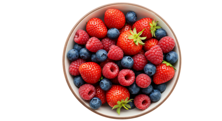 berries in a bowl isolated on white without background png