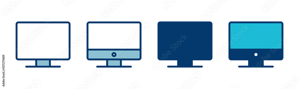 Poster computer icon vector isolated on white background. pc icon vector. computer monitor icon. flat pc sy