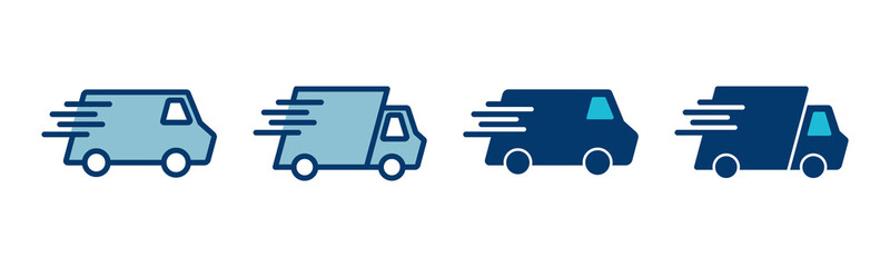 Delivery Icon vector isolated on white background. Fast Delivery Icon. Fast shipping delivery truck. Truck icon delivery