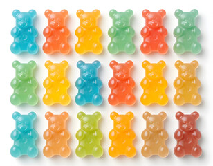 Colorful Gummy Bears Candy Background
