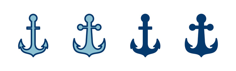 Anchor icon vector isolated on white background.Anchor symbol logo. Anchor marine icon.