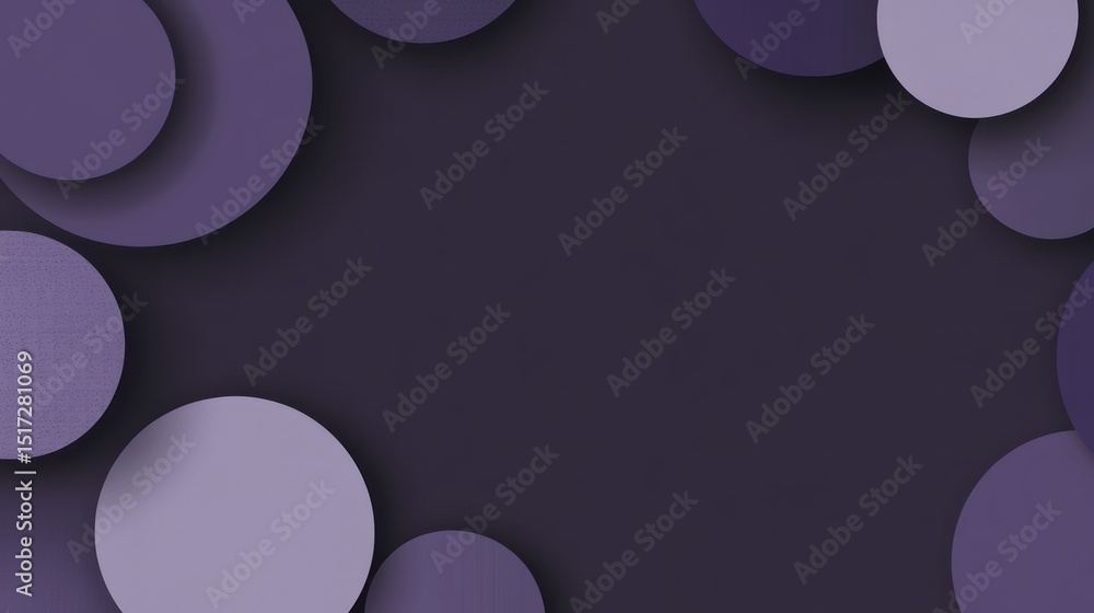 Poster Abstract design with layered circles in muted purples.
