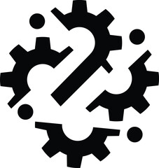 Interlocking Gear Machine vector illustration