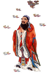 Traditional Chinese-style Confucius illustration
