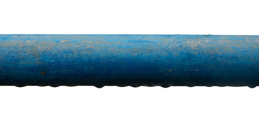blue rusty water pipe isolated