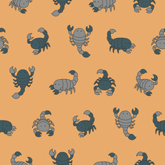 Obraz premium Vector Scorpion Pattern Illustration Seamless for Wallpaper Background Cover Packaging