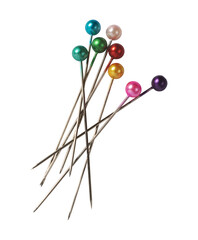 stack of sewing pins round head isolated
