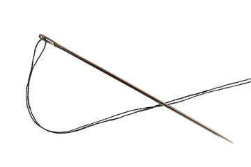 needle with thread sewing isolated