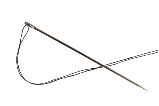 needle with thread sewing isolated