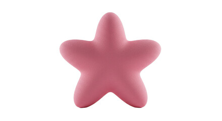 Pink star shape object isolated on black background.