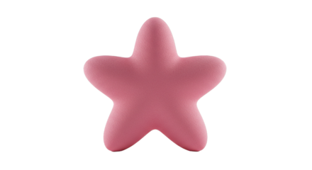 Pink star shape object isolated on black background.