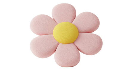 Pink flower with yellow center on a black background.