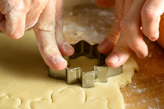 Series on Making Apple Pie: Cutting Leaf Shapes Closeup