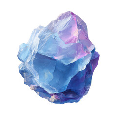 Fototapeta premium Blue and purple crystal rock isolated on transparent background