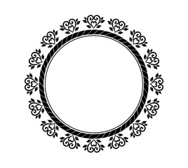 round frame with floral ornament