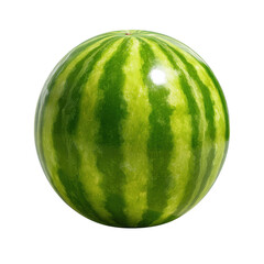 Perfect spherical watermelon isolated on transparent background