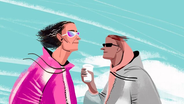 Men in sunglasses agains sky