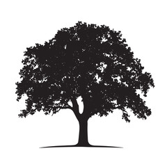 Fototapeta premium Stylized Oak Tree Isolated on White