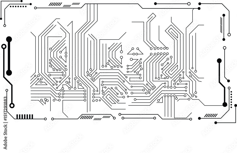 Poster abstract digital background with technology circuit board texture. intricate circuit board vector ba