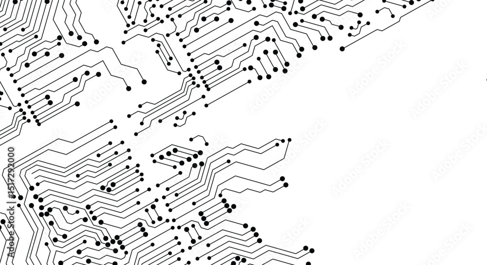 Poster digital technology seamless pattern. seamless electronic circuit. vector.