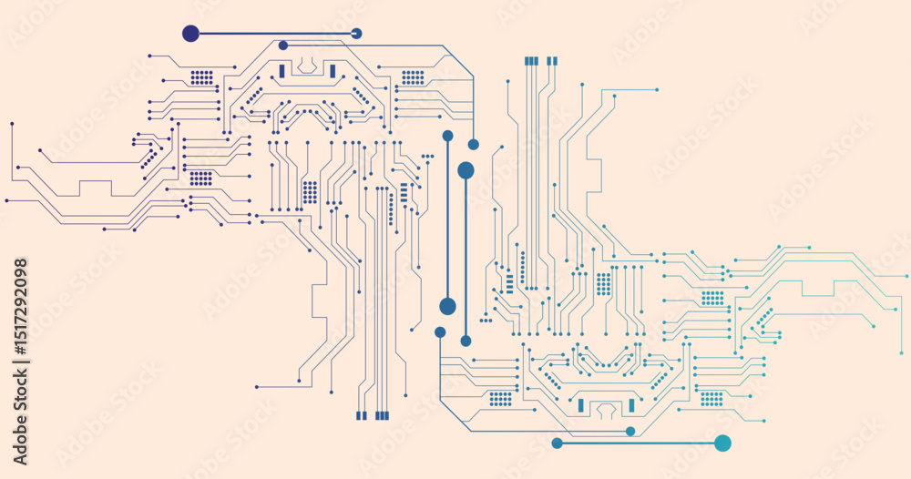 Poster circuit technology background with hi-tech digital data connection system and computer electronic de